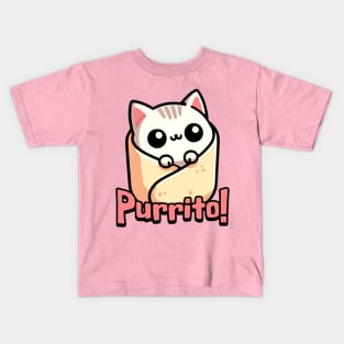 Purrito! Cute Cat Burrito Pun Kids T-Shirt